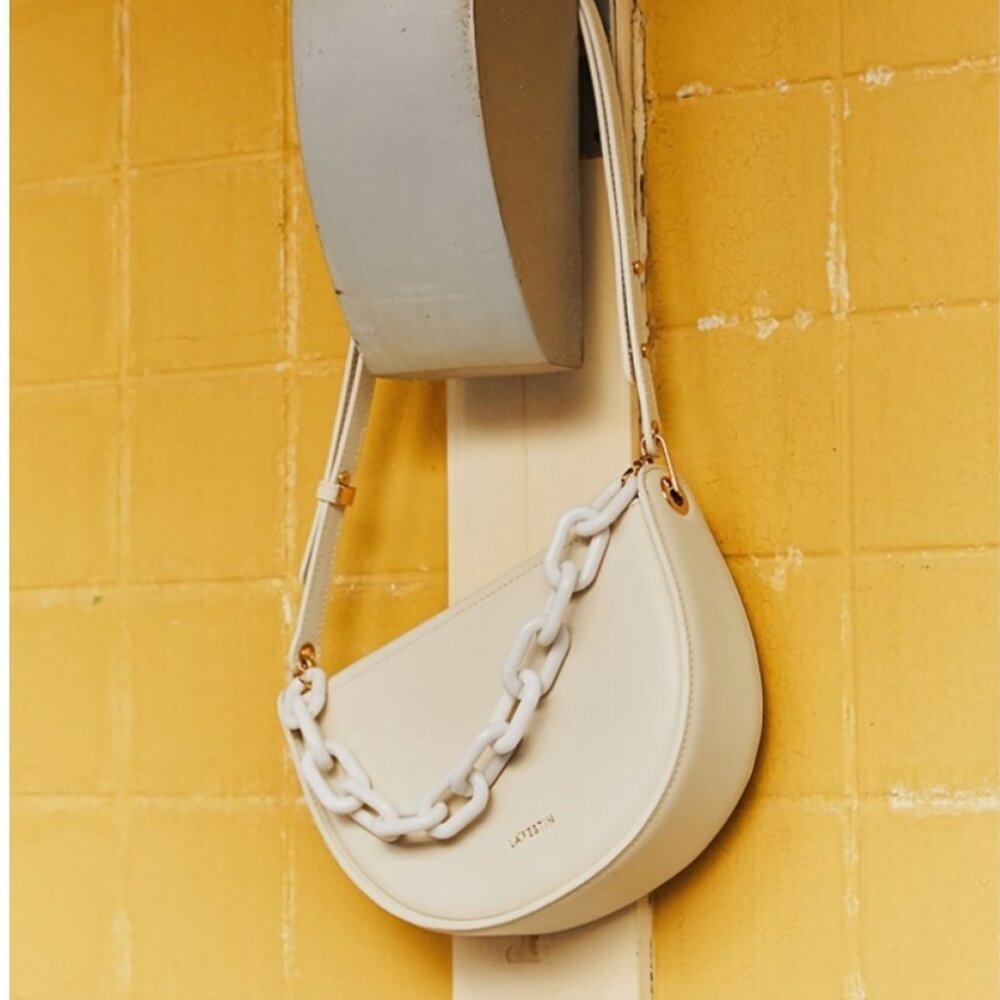 Semi-circle Saddle Leather Crossbody Purse
